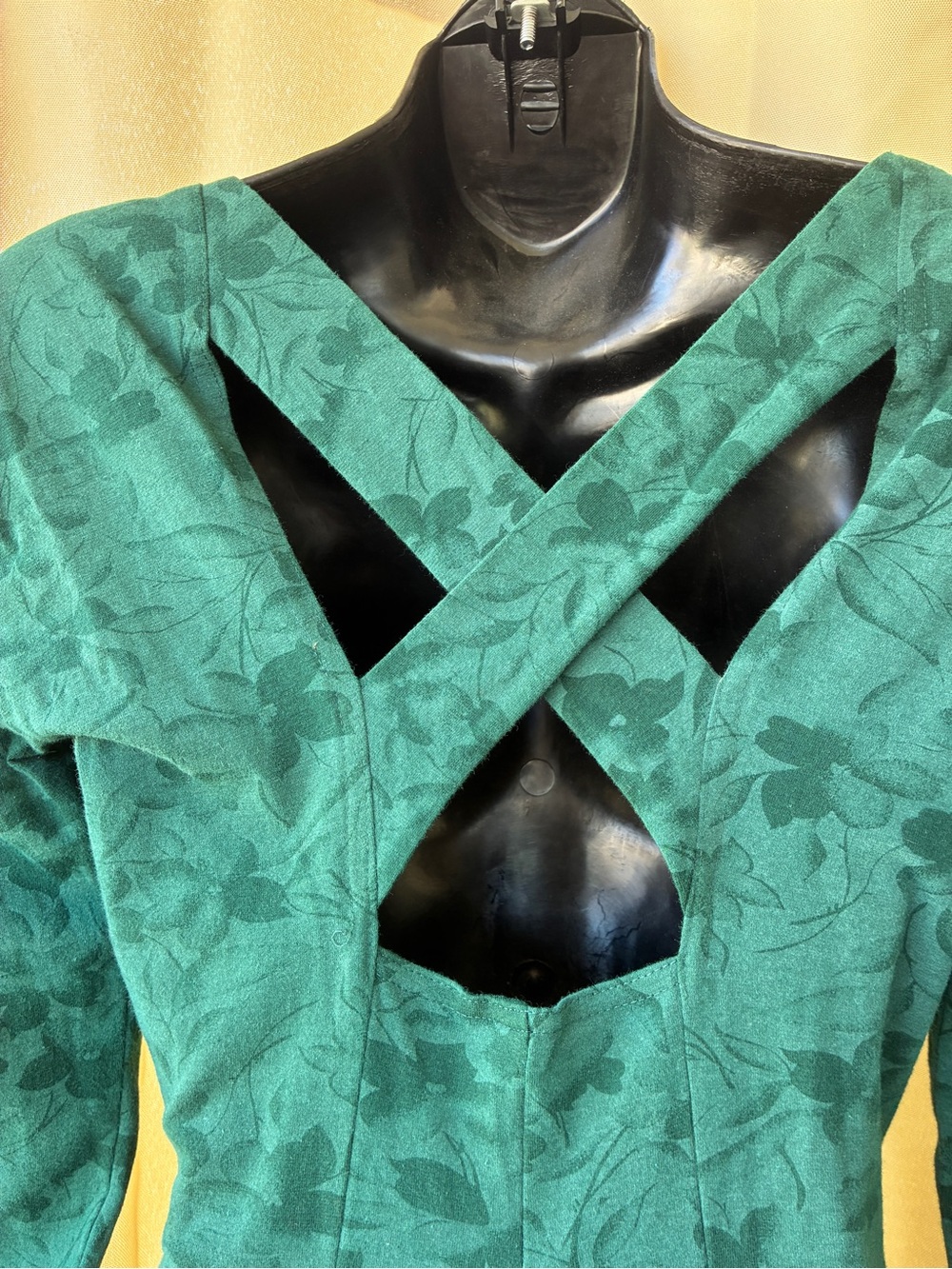 Vintage 90s/y2k Rampage Long Sleeve X Back Sweetheart Skater Dress - Picture 6 of 10